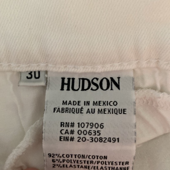 Hudson Nico Mid-rise Super Skinny Jeans. White. Distressed. Size 30 - Picture 10 of 11